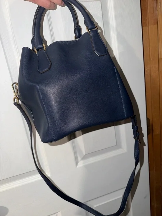 Michael Kors Navy Saffiano Leather Satchel with MK Tag - Picture 3 of 10